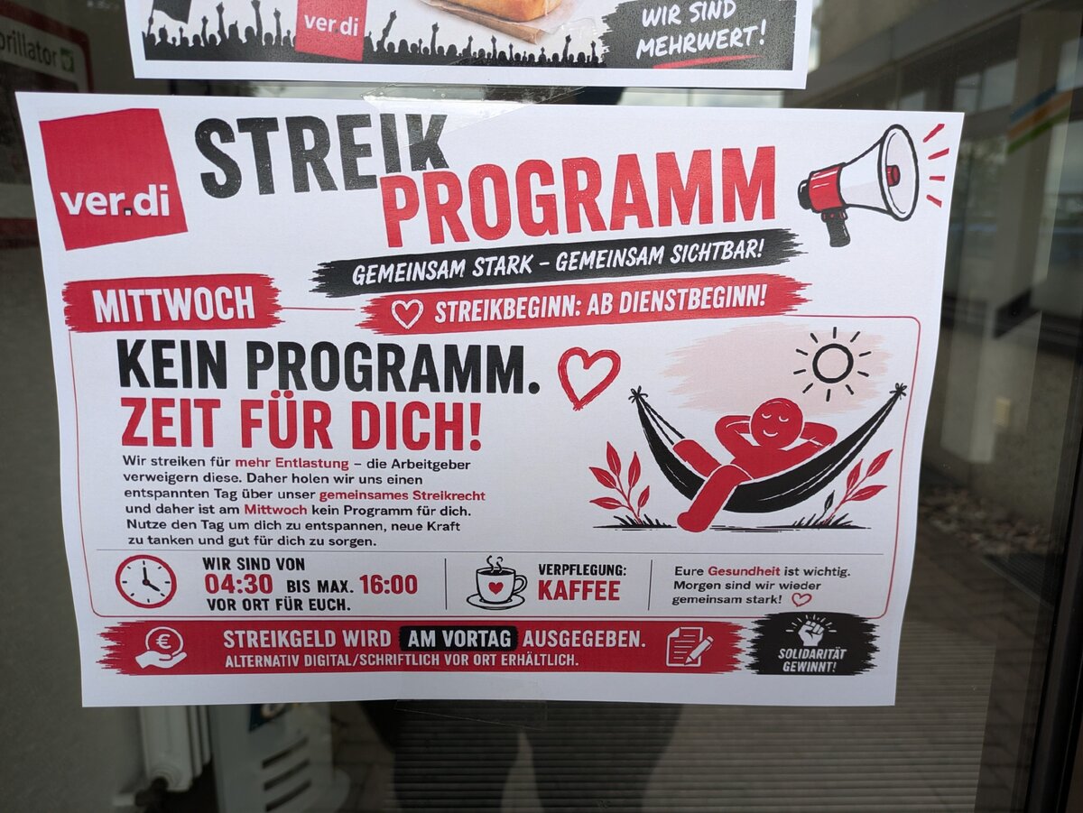 ver.di Streikaufruf_KW 21-2026_fotografiert in den R&auml;umen der G&ouml;ttinger Verkehrsbetriebe G&Ouml;VB